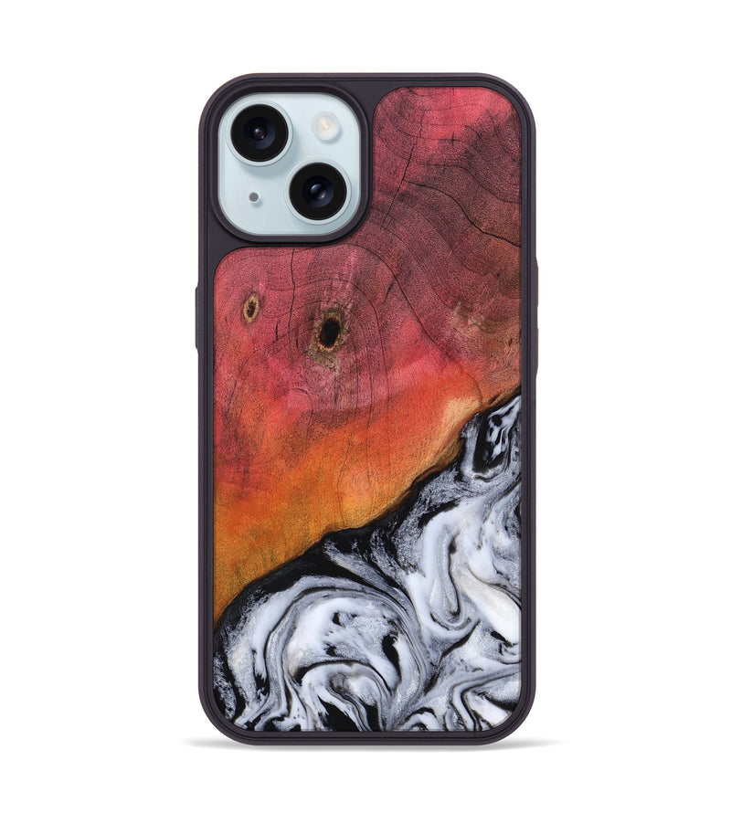 iPhone 15 Wood Phone Case - Kenai (Black & White, 804648)