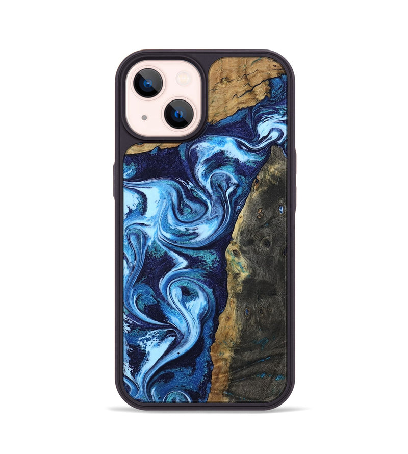 iPhone 14 Wood Phone Case - Naya (Blue, 804658)