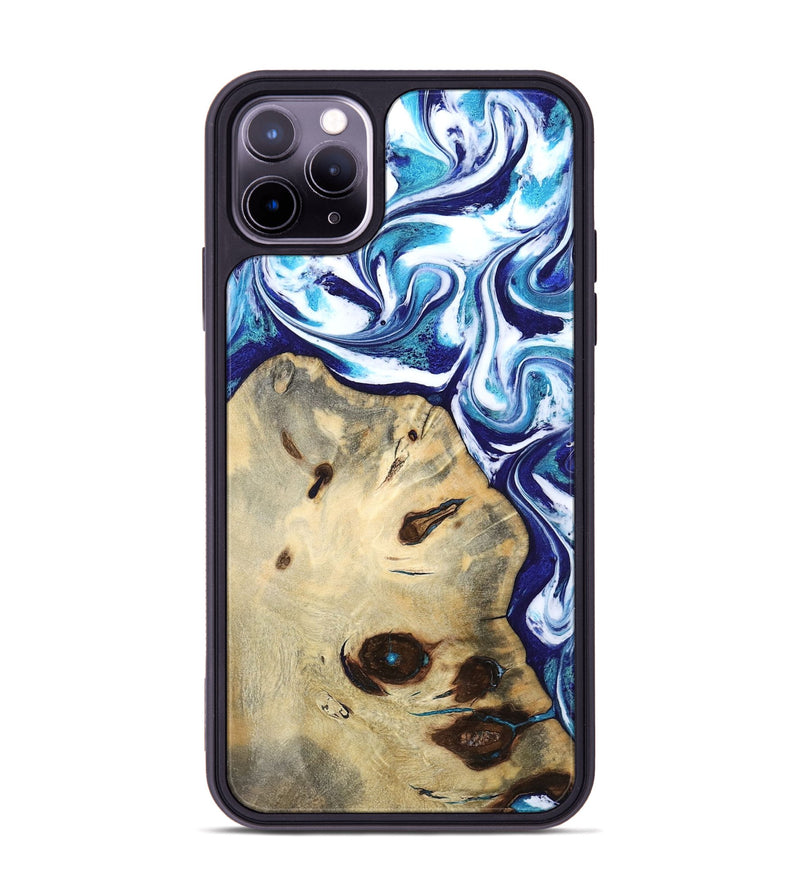 iPhone 11 Pro Max Wood Phone Case - Nedra (Blue, 804659)