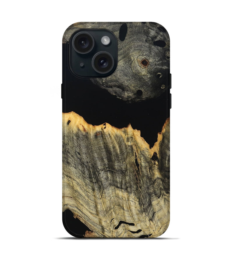 iPhone 15 Wood Live Edge Phone Case - Lily (Wood Burl, 804704)