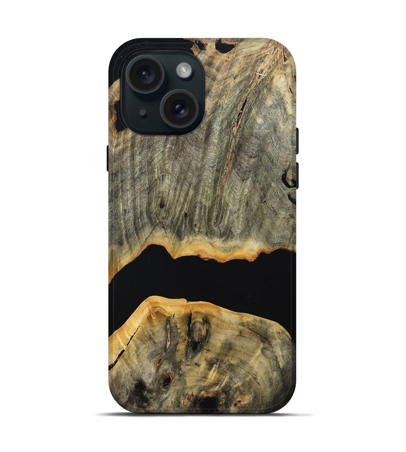iPhone 15 Wood Live Edge Phone Case - Lori (Wood Burl, 804723)