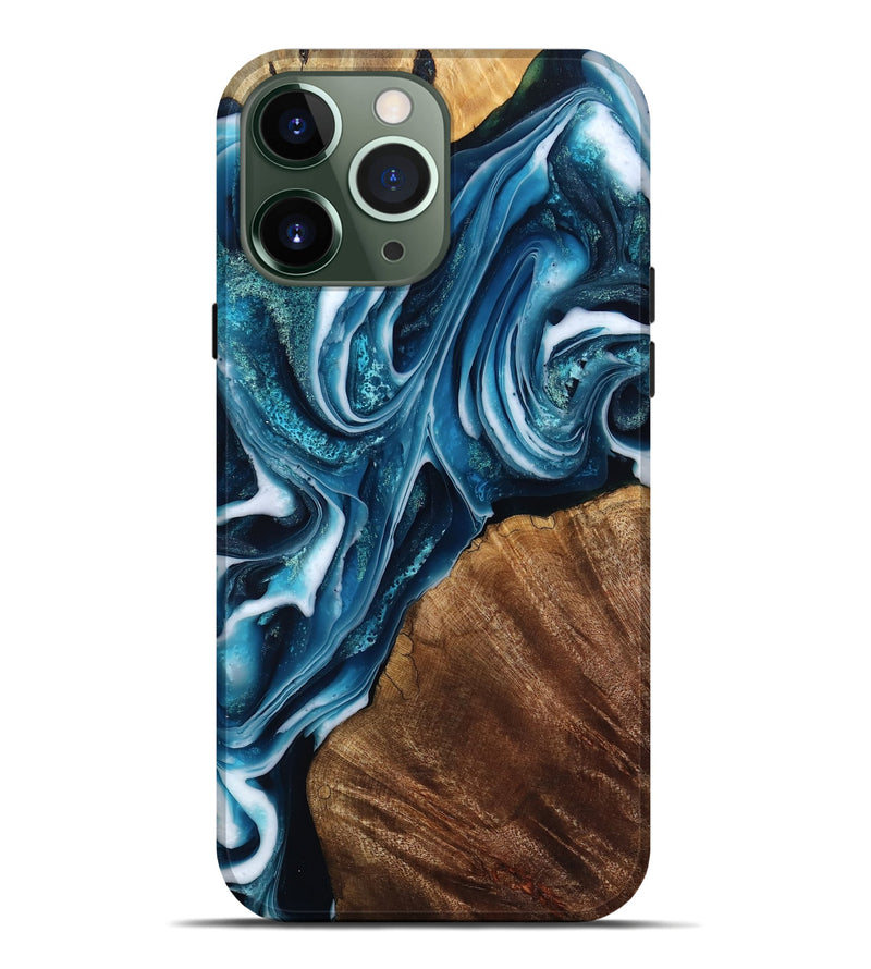 iPhone 13 Pro Max Wood Live Edge Phone Case - Lilah (Blue, 804726)