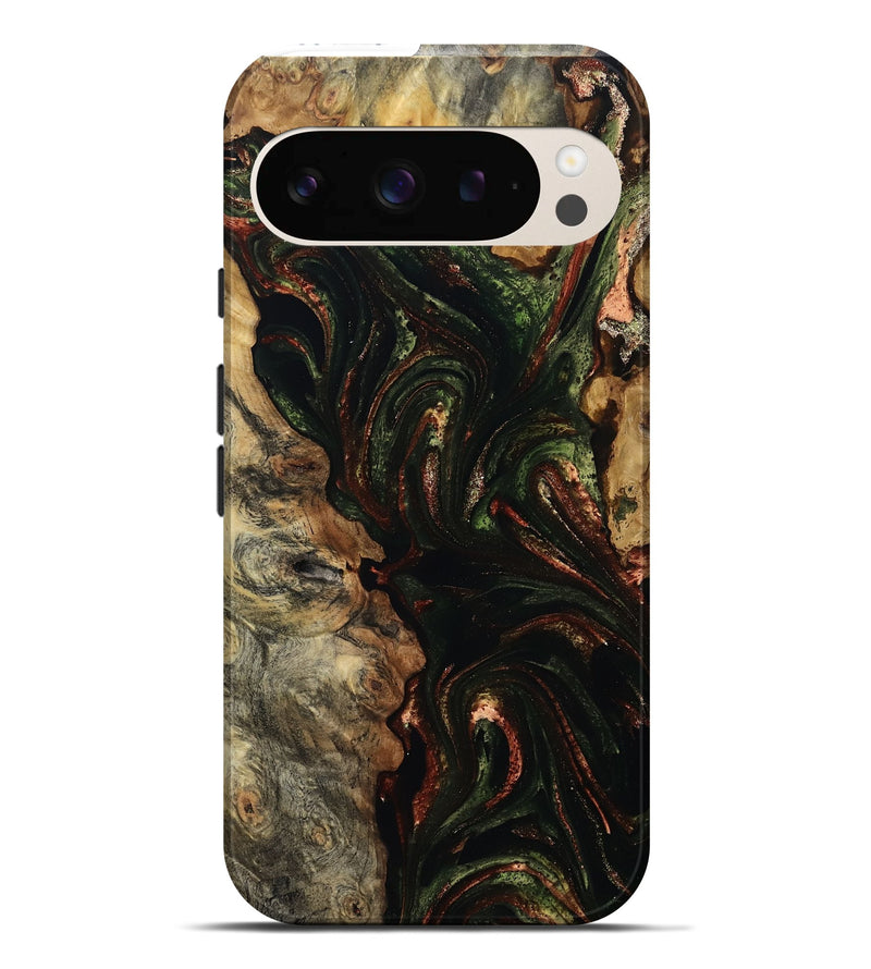 Pixel 9 Pro XL Wood Live Edge Phone Case - Lorena (Green, 804743)