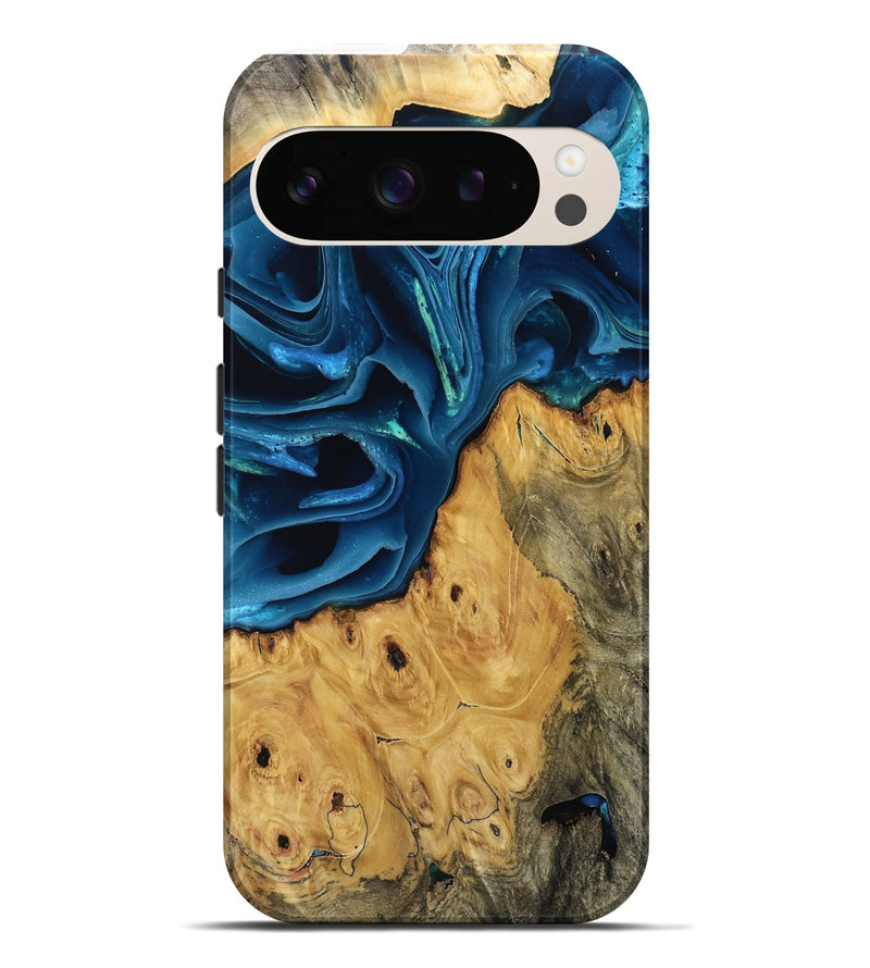 Pixel 9 Pro XL Wood Live Edge Phone Case - Kairi (Blue, 804745)
