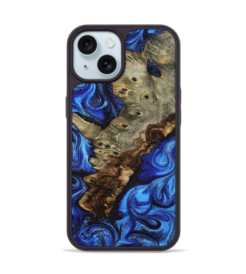 iPhone 15 Wood Phone Case - Omari (Blue, 804746)