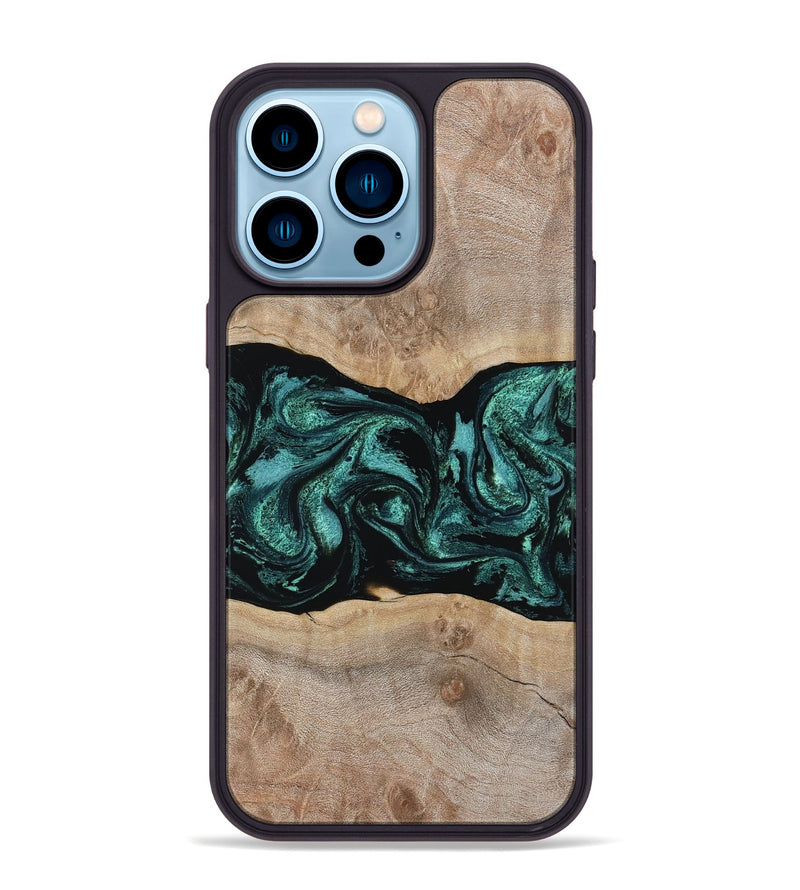 iPhone 14 Pro Max Wood Phone Case - Kailani (Green, 804756)