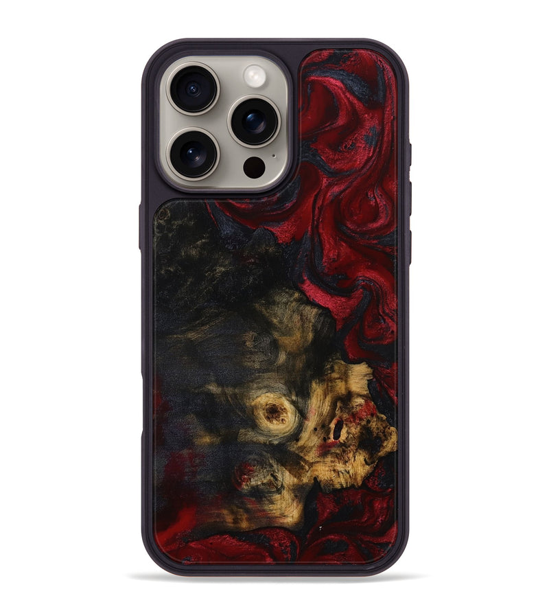 iPhone 16 Pro Max Wood Phone Case - Eugenie (Red, 804787)