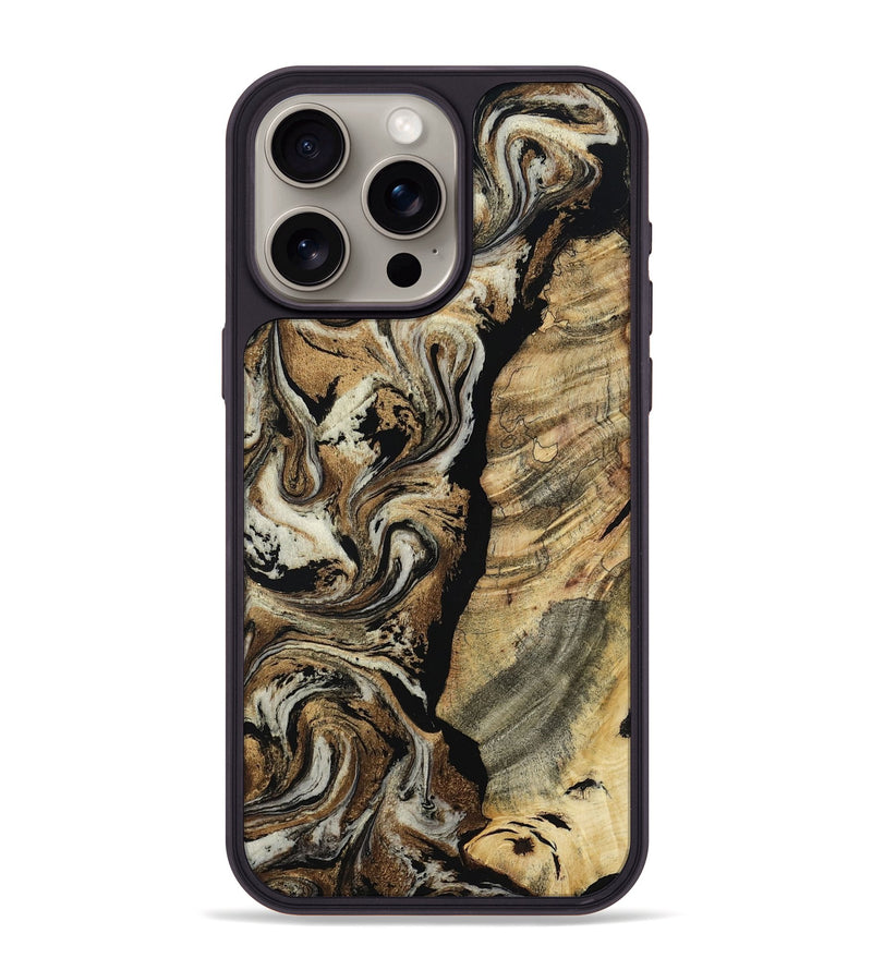 iPhone 15 Pro Max Wood Phone Case - Gemma (Black & White, 804791)
