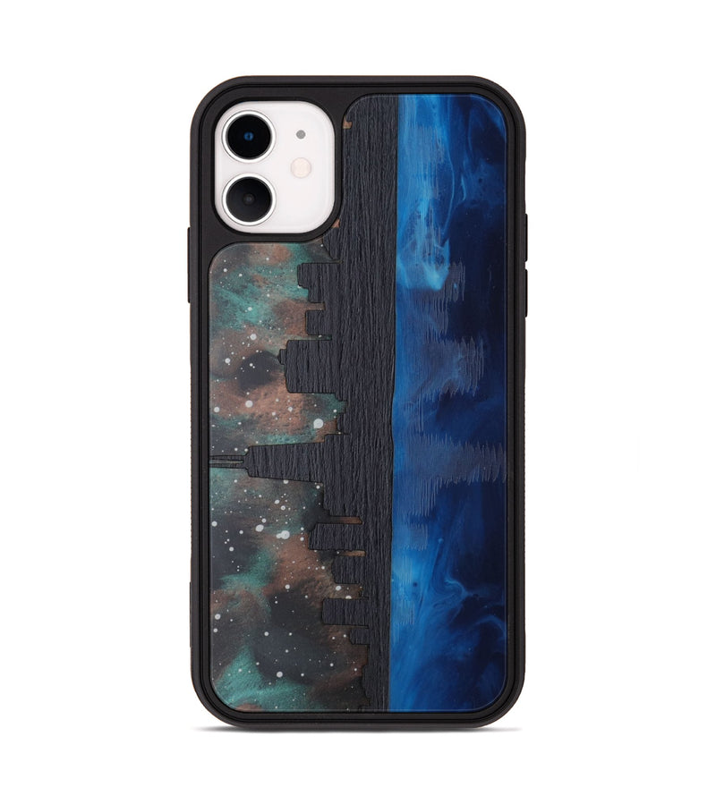 iPhone 11 Wood Phone Case - Chicago Skyline (Terrain)
