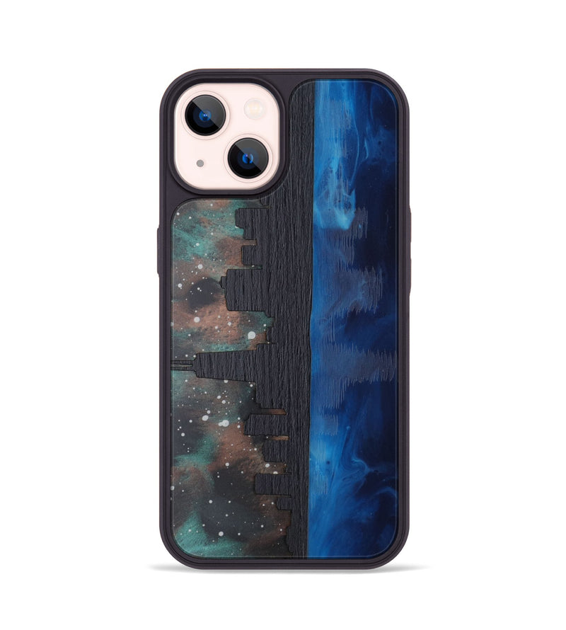 iPhone 14 Wood Phone Case - Chicago Skyline (Terrain)