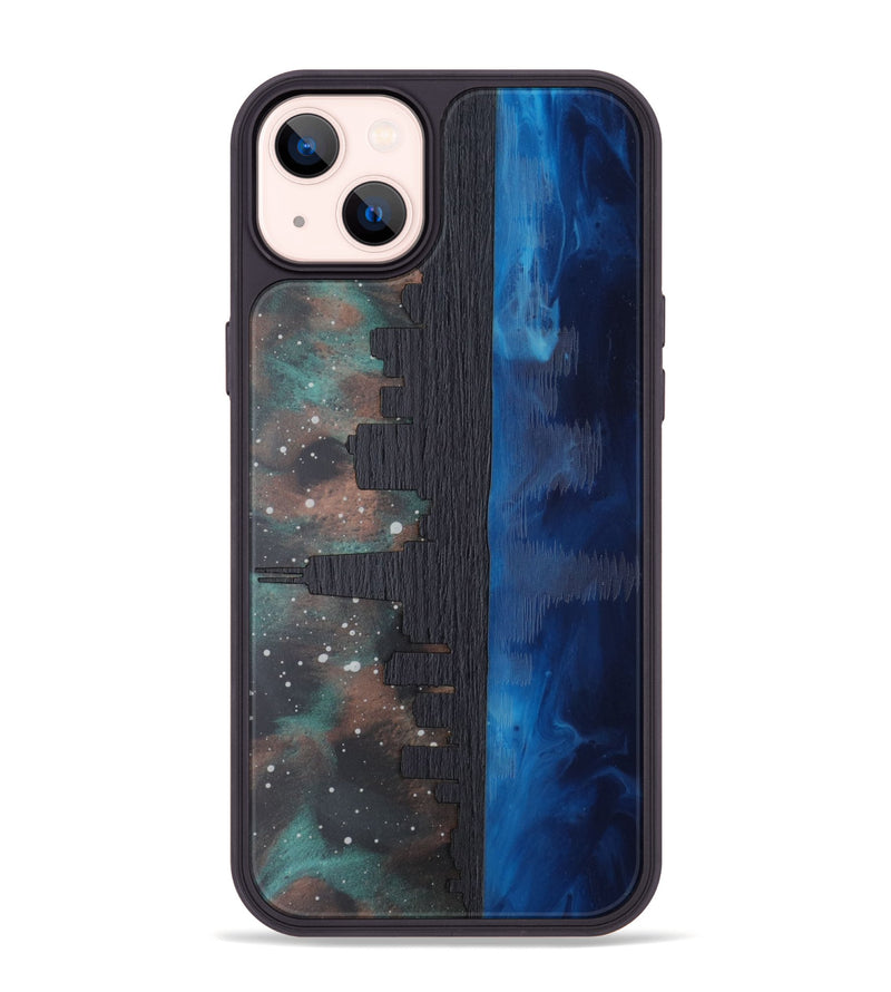 iPhone 14 Plus Wood Phone Case - Chicago Skyline (Terrain)
