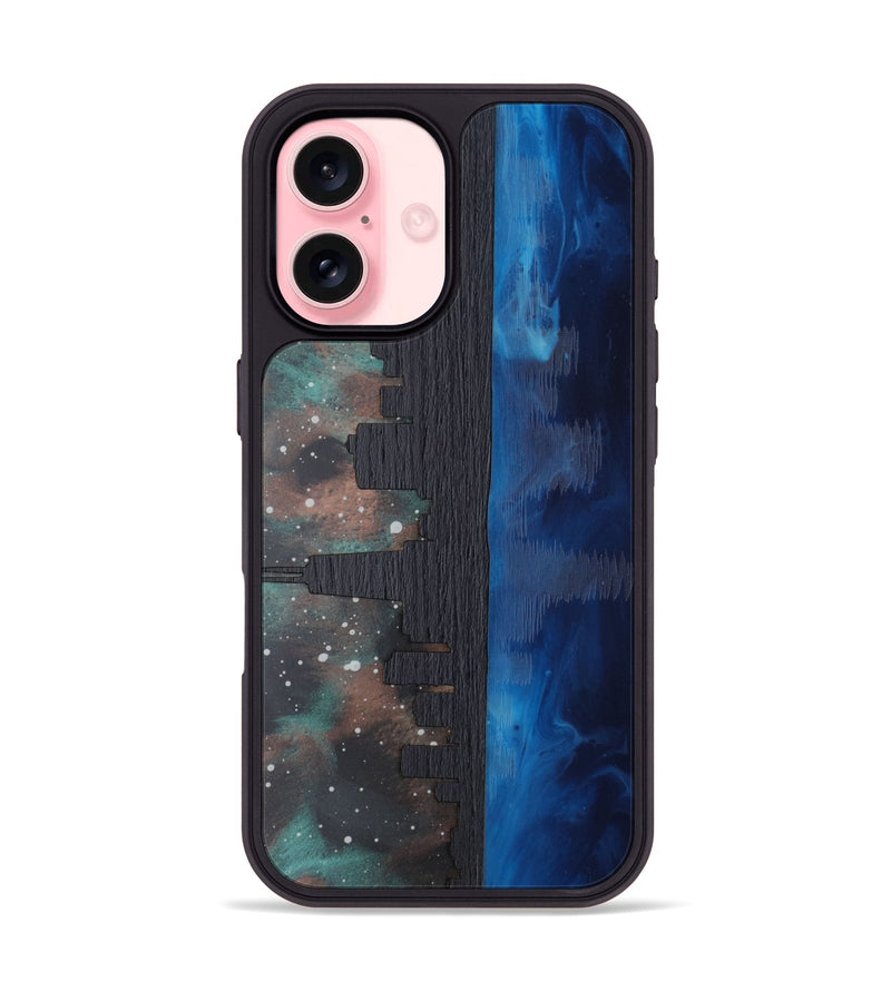 iPhone 16 Wood Phone Case - Chicago Skyline (Terrain)