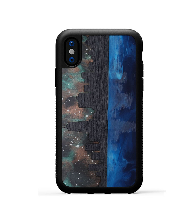 iPhone Xs Wood Phone Case - Chicago Skyline (Terrain)