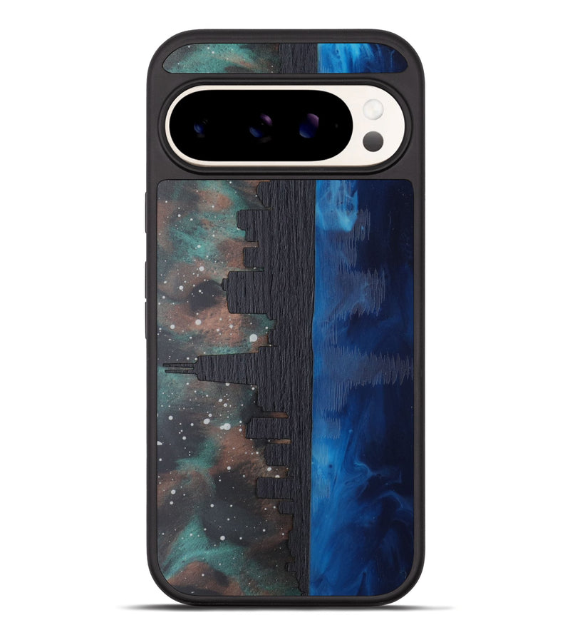 Pixel 10 Pro XL Wood Phone Case - Chicago Skyline (Terrain)