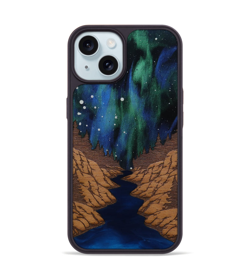iPhone 15 Wood Phone Case - Flow (Terrain)