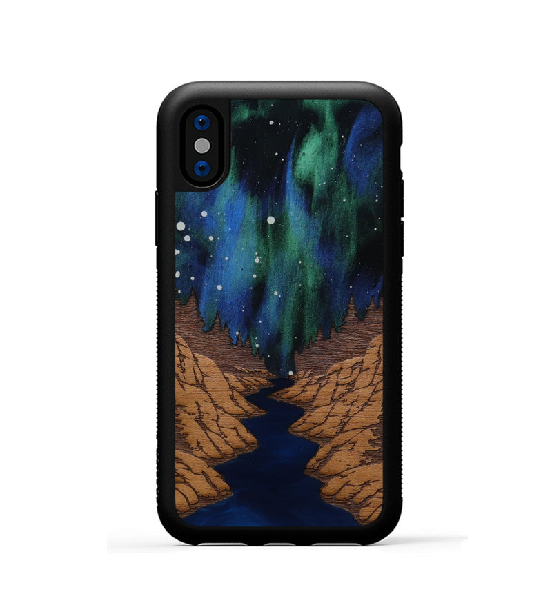 iPhone Xs Wood Phone Case - Flow (Terrain)