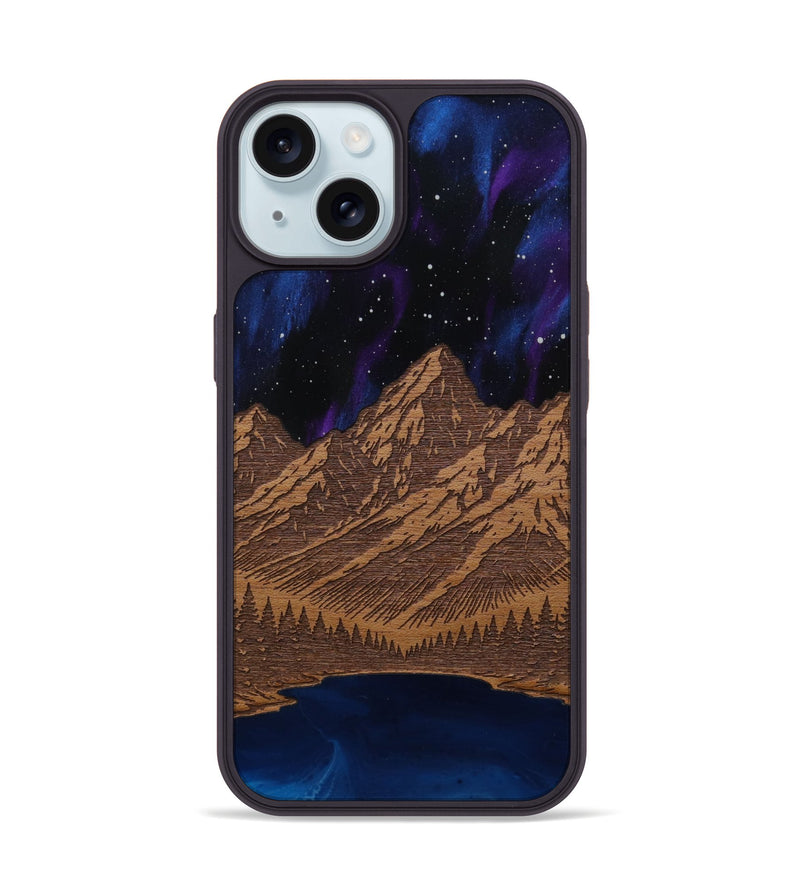 iPhone 15 Wood Phone Case - Tetons Jenny Lake (Terrain)