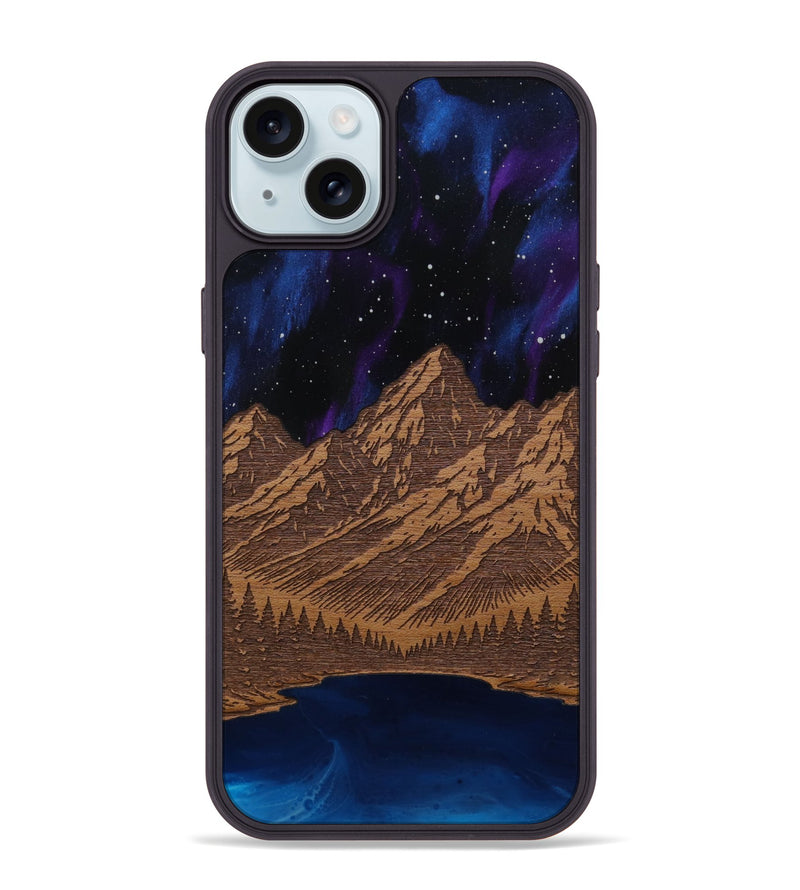 iPhone 15 Plus Wood Phone Case - Tetons Jenny Lake (Terrain)