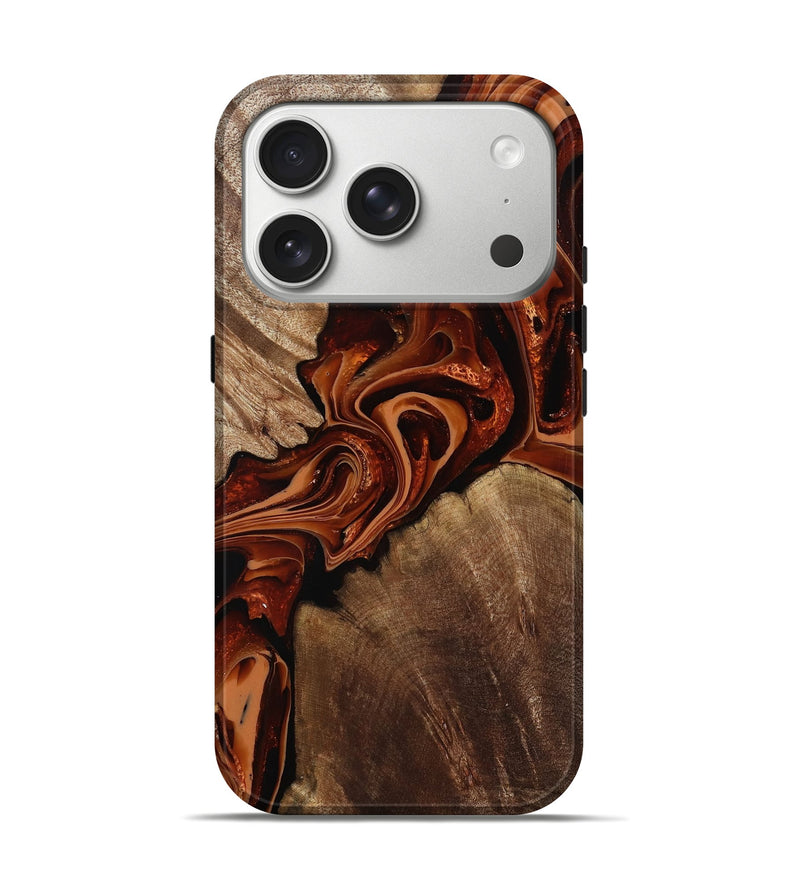 iPhone 17 Pro Wood Live Edge Phone Case - Garrett (Red, 804862)