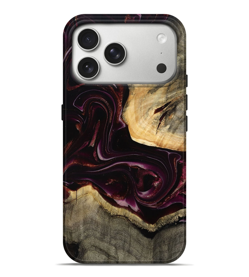iPhone 17 Pro Max Wood Live Edge Phone Case - Ofelia (Red, 804863)