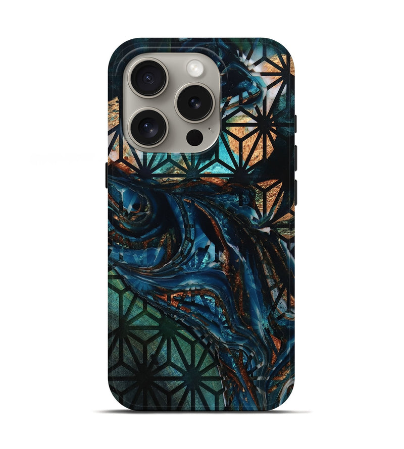 iPhone 16 Pro Wood Live Edge Phone Case - Caspian (Pattern, 804865)