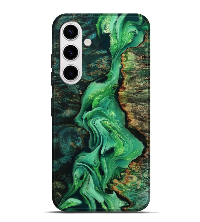 Galaxy S25 Plus Wood Live Edge Phone Case - Tristin (Green, 804872)