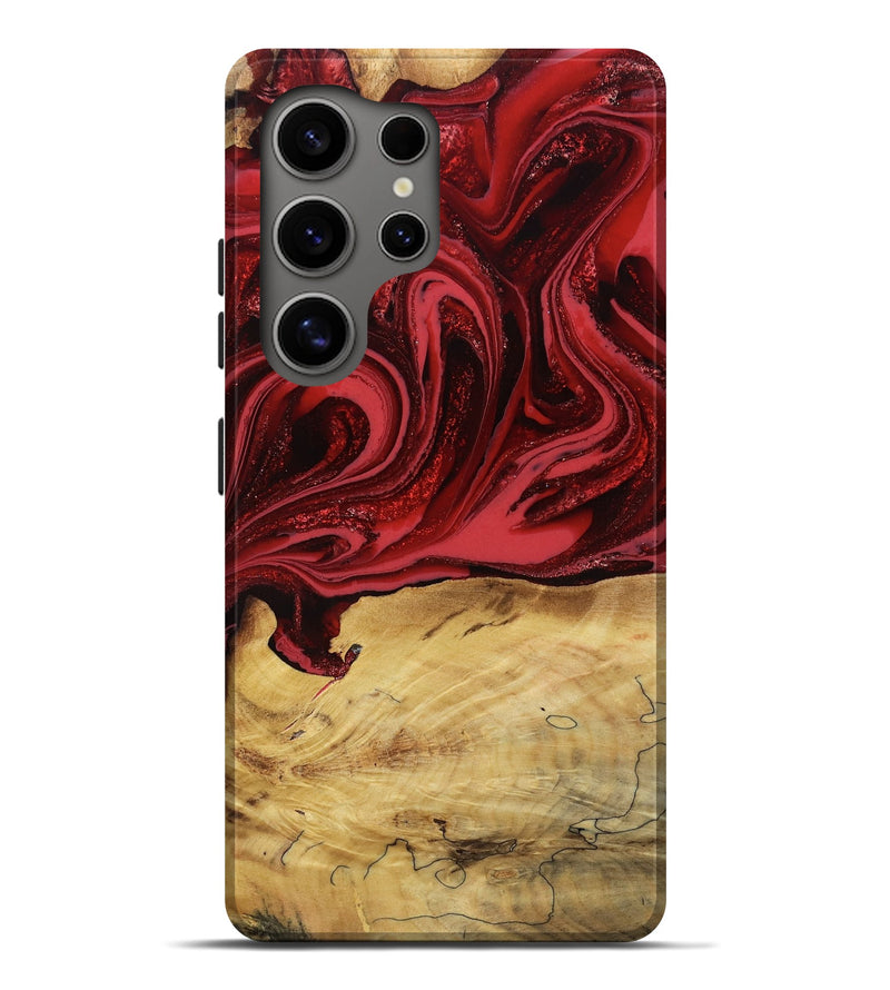 Galaxy S25 Ultra Wood Live Edge Phone Case - Annetta (Red, 804876)