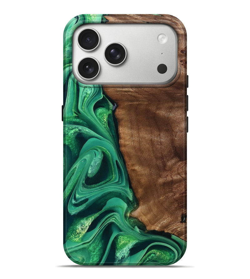 iPhone 17 Pro Max Wood Live Edge Phone Case - Romina (Green, 804880)