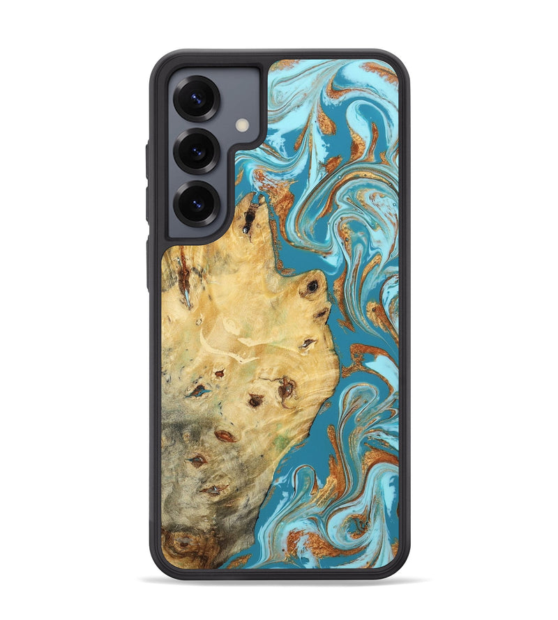 Galaxy S25 Plus Wood Phone Case - Gwen (Teal & Gold, 804890)