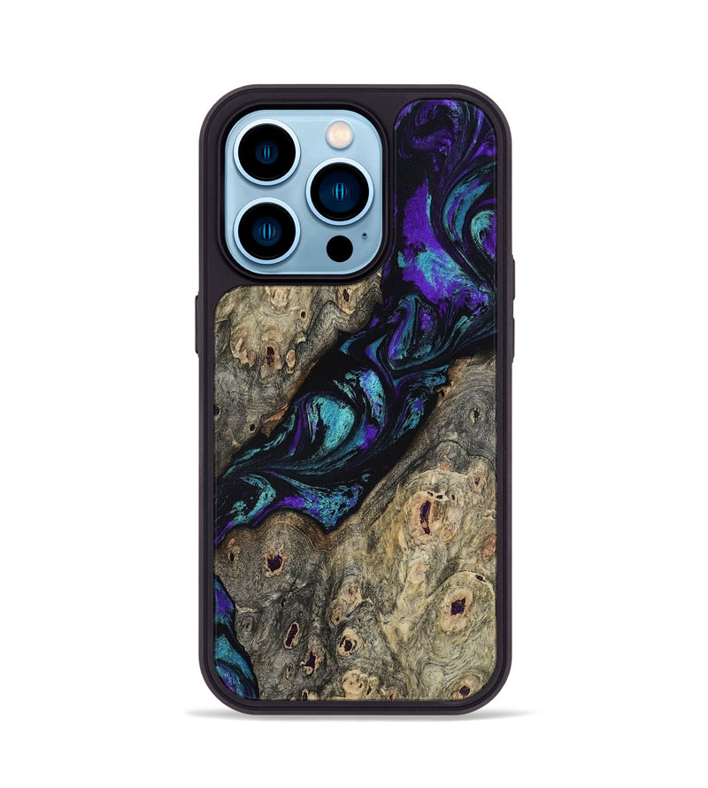 iPhone 14 Pro Wood Phone Case - Vonda (Purple, 804896)