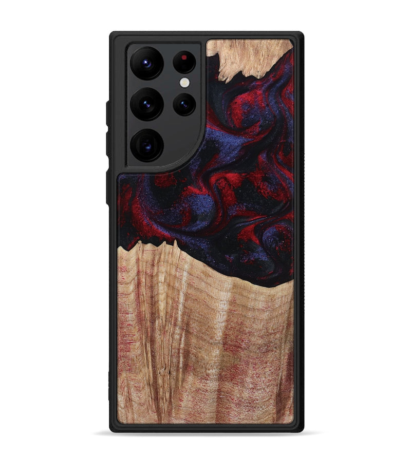 Galaxy S22 Ultra Wood Phone Case - Elza (Red, 804906)