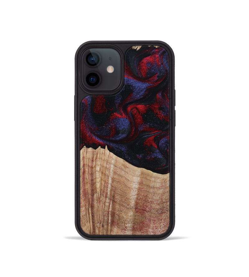 iPhone 12 mini Wood Phone Case - Elza (Red, 804906)