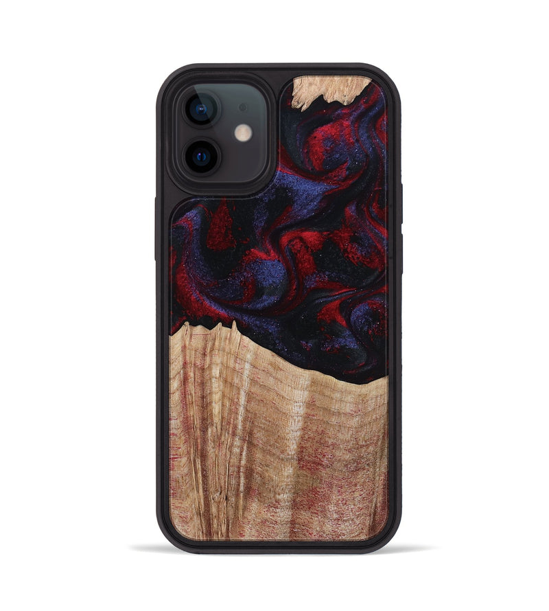 iPhone 12 Wood Phone Case - Elza (Red, 804906)