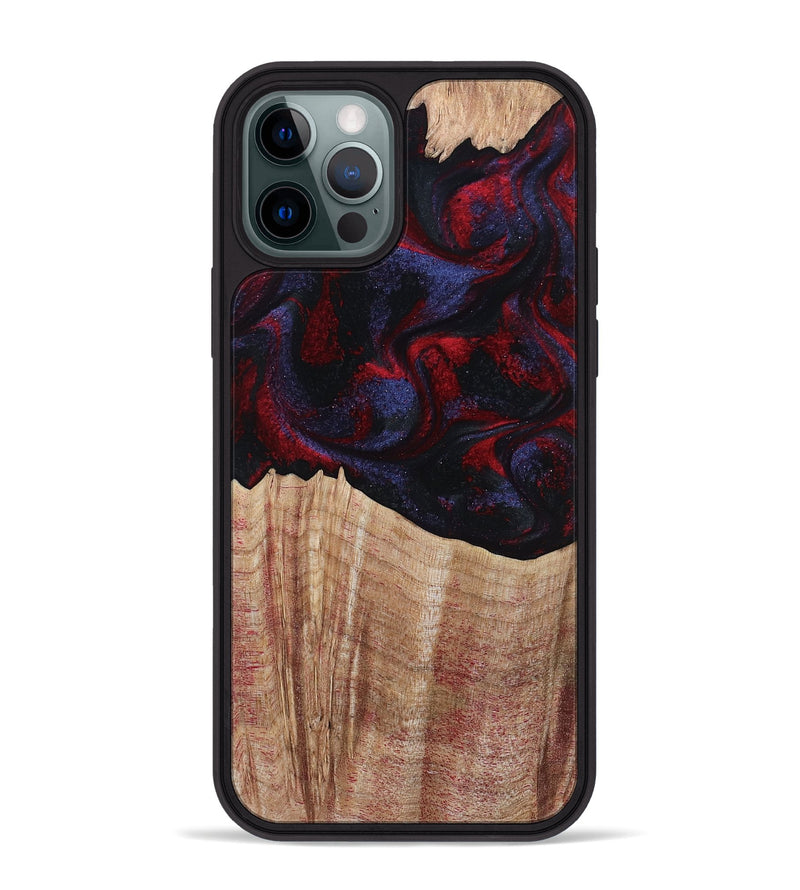 iPhone 12 Pro Max Wood Phone Case - Elza (Red, 804906)