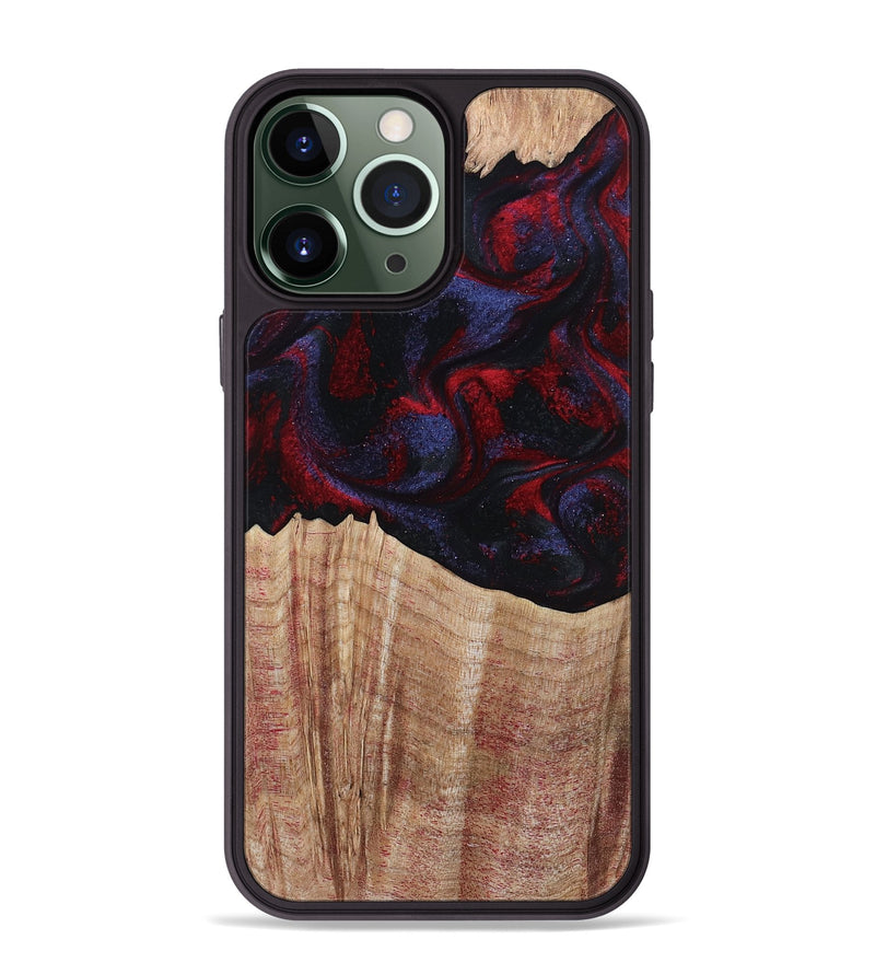 iPhone 13 Pro Max Wood Phone Case - Elza (Red, 804906)