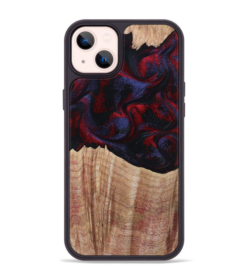 iPhone 14 Plus Wood Phone Case - Elza (Red, 804906)