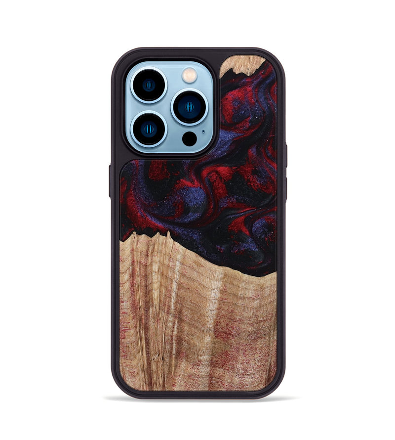 iPhone 14 Pro Wood Phone Case - Elza (Red, 804906)