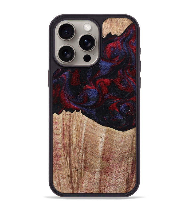 iPhone 15 Pro Max Wood Phone Case - Elza (Red, 804906)