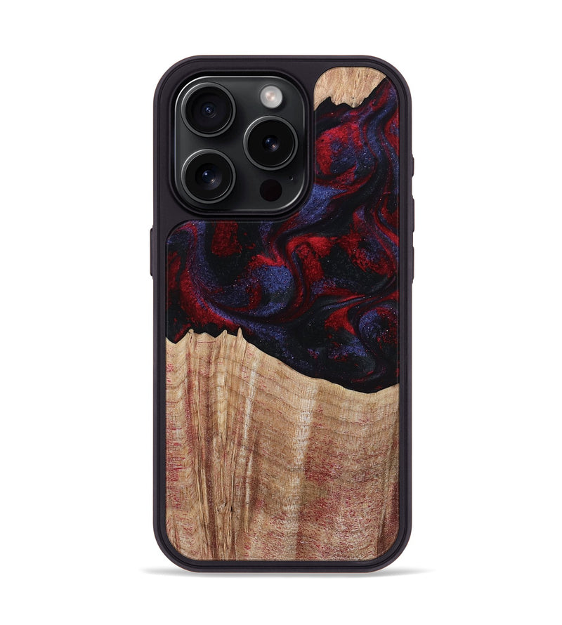 iPhone 15 Pro Wood Phone Case - Elza (Red, 804906)