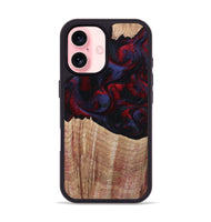 iPhone 16 Wood Phone Case - Elza (Red, 804906)