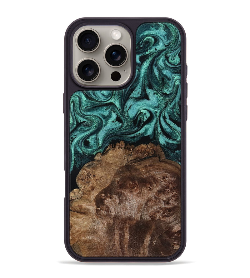 iPhone 16 Pro Max Wood Phone Case - Leila (Green, 804910)