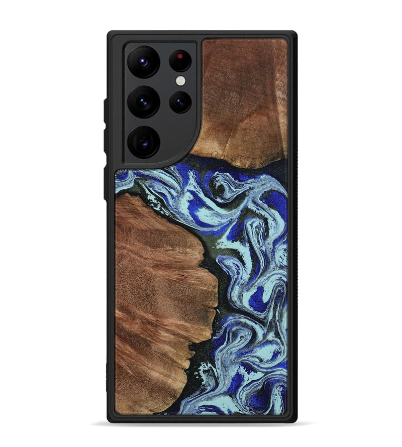 Galaxy S22 Ultra Wood Phone Case - Earlene (Blue, 804912)