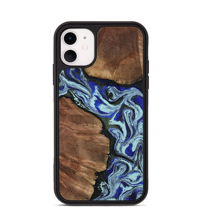 iPhone 11 Wood Phone Case - Earlene (Blue, 804912)