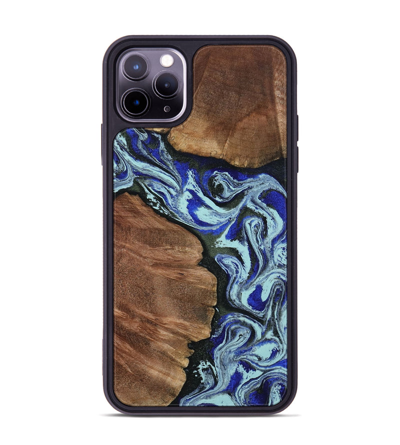 iPhone 11 Pro Max Wood Phone Case - Earlene (Blue, 804912)