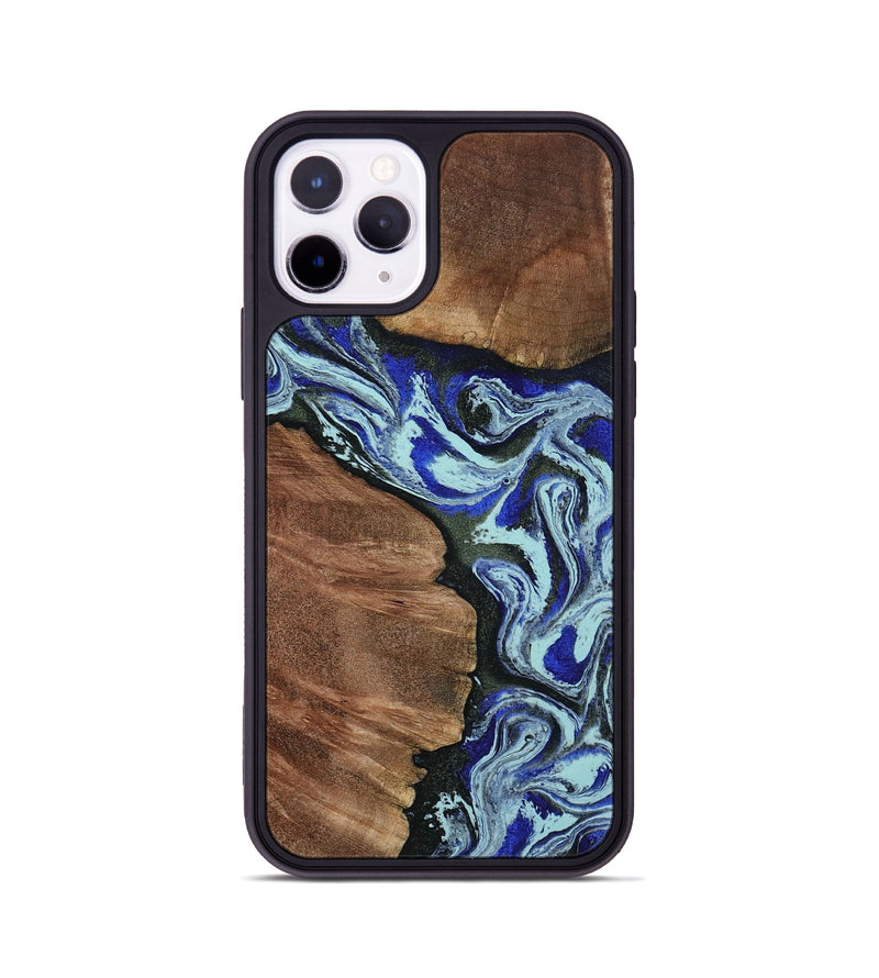 iPhone 11 Pro Wood Phone Case - Earlene (Blue, 804912)
