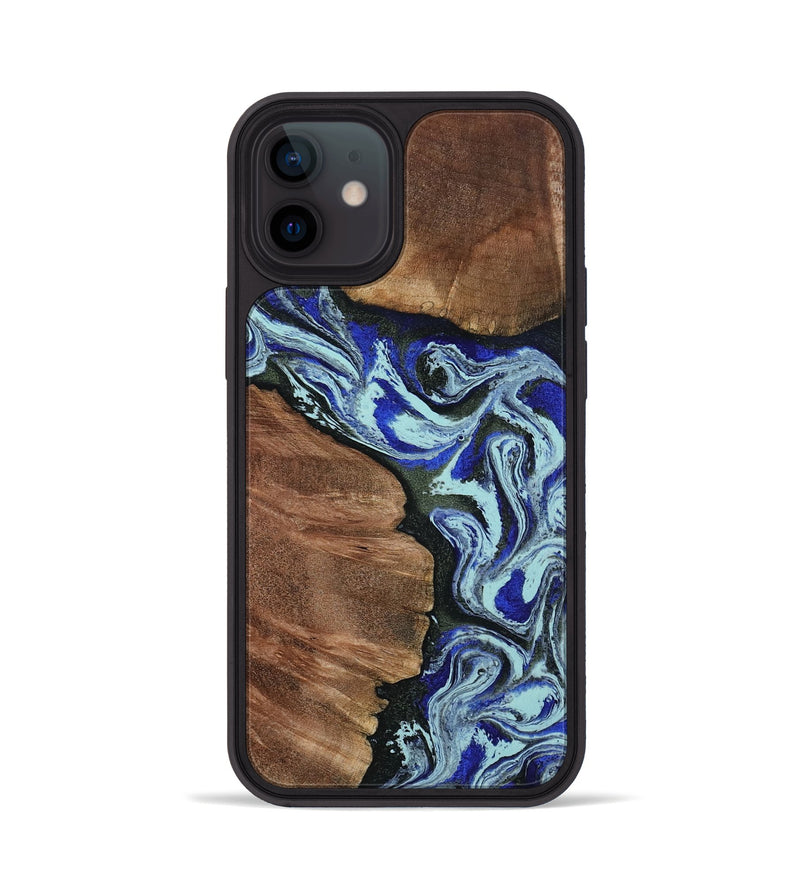 iPhone 12 Wood Phone Case - Earlene (Blue, 804912)
