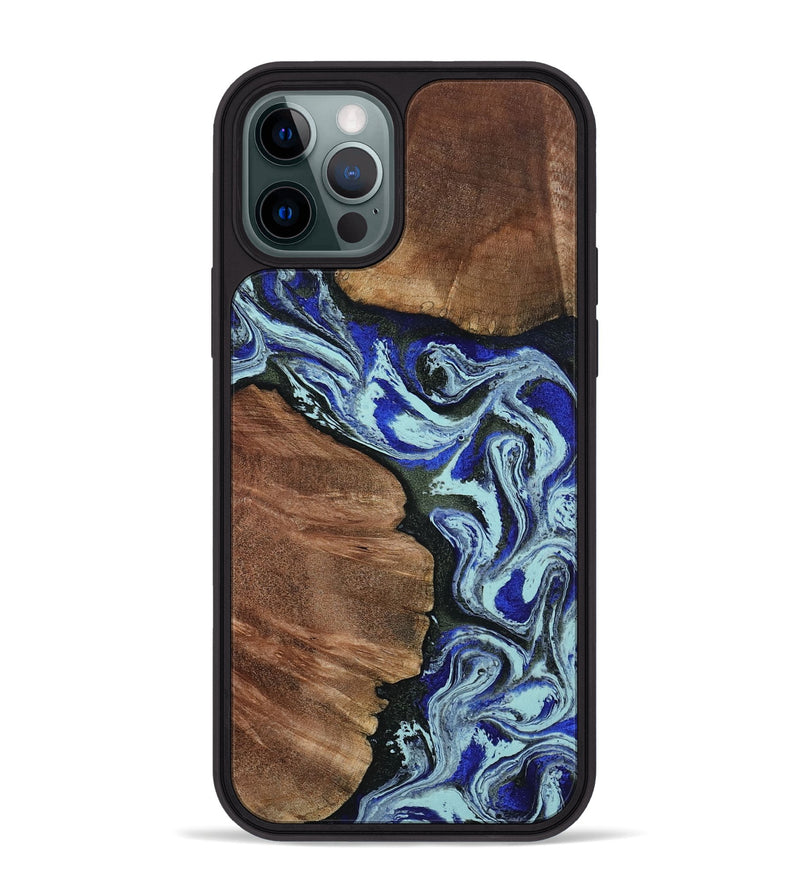 iPhone 12 Pro Max Wood Phone Case - Earlene (Blue, 804912)