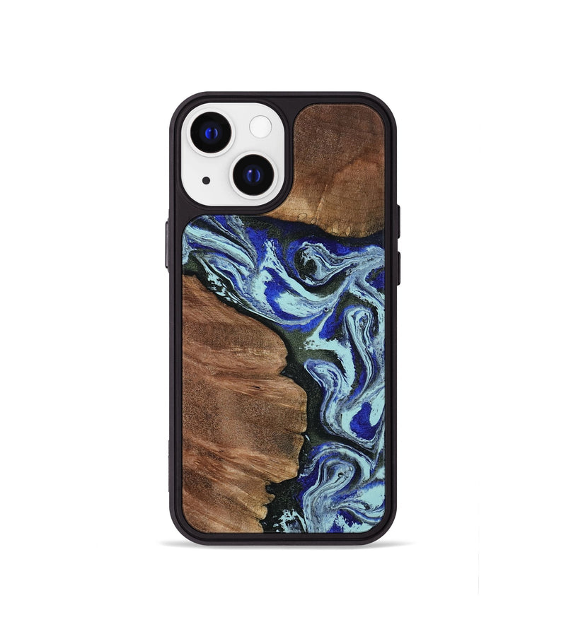 iPhone 13 mini Wood Phone Case - Earlene (Blue, 804912)