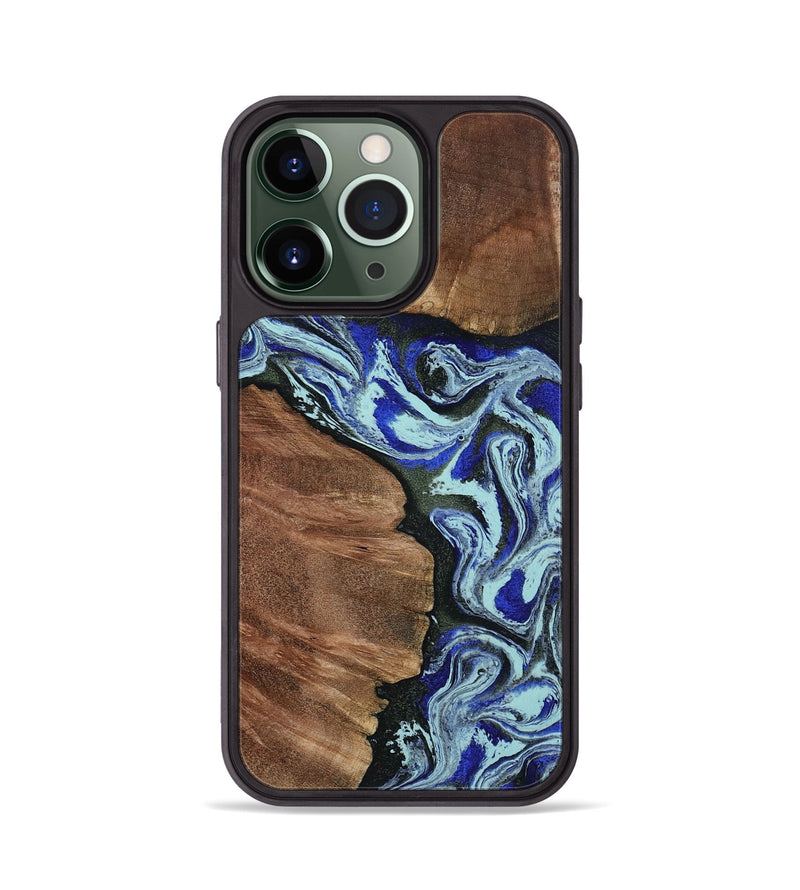 iPhone 13 Pro Wood Phone Case - Earlene (Blue, 804912)