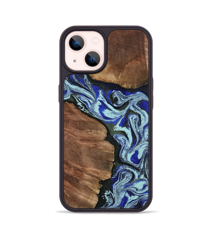 iPhone 14 Wood Phone Case - Earlene (Blue, 804912)